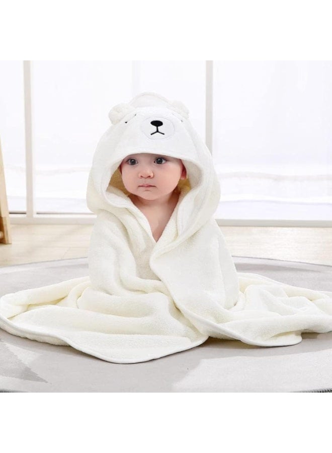 Lyaxm Hooded Towel for Kids, Baby hooded bath towel,Premium Natural microfiber ultra soft super absorbent for baby girl & boy,Premium Kids Bath Towel Beach Towels Wrap for Newborn, Babie, Toddler, Infant, (White) - Image 3