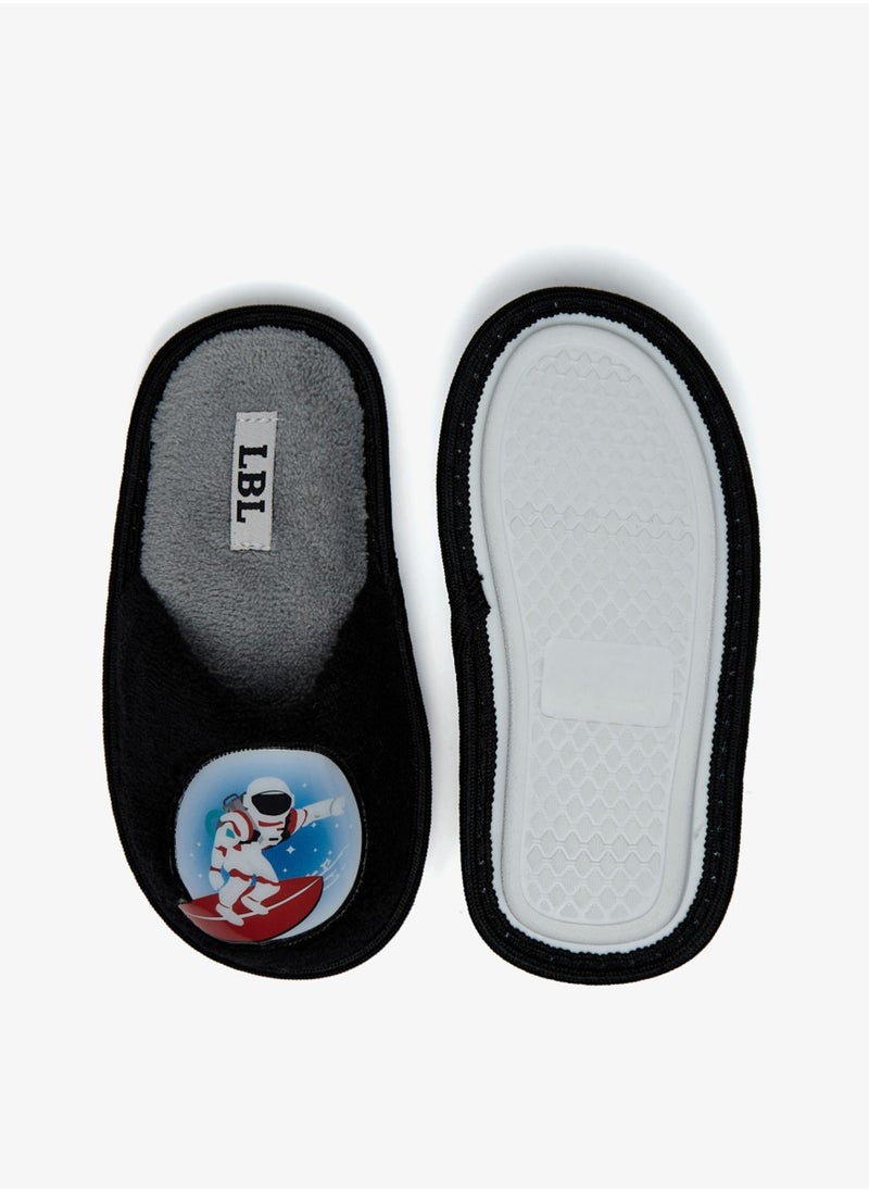LBL by Shoexpress - Boys Plush Textured Slip On Bedroom Mules With Astronaut Applique Detail By Shoexpress - Image 1