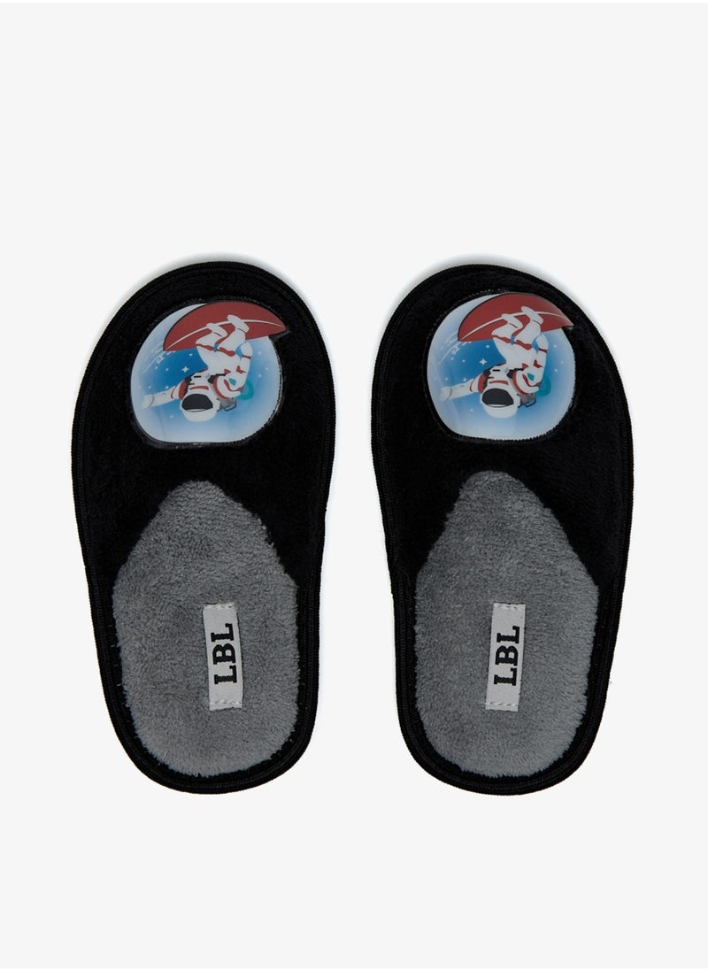 LBL by Shoexpress - Boys Plush Textured Slip On Bedroom Mules With Astronaut Applique Detail By Shoexpress - Image 1