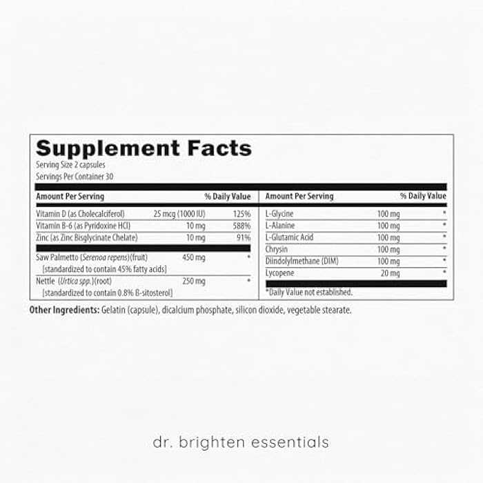 Dr. Brighten Saw Palmetto Plus - Natural Dietary Supplement for Women - PCOS Support to Prevent Hair Loss Acne Oily Skin - Image 2