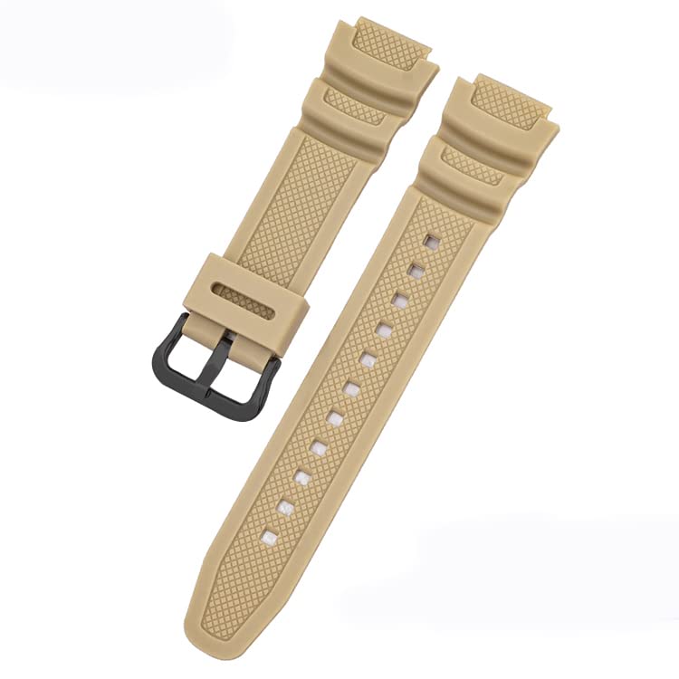 Lijinlan Men's Resin Replacement Watch Band for Casio AE-1000W AE-1200 AE-1300 AEQ-110W AQ-S800W MRW-200H SGW-300H SGW-400H W-216H W-218H W-735H Waterproof Watch Strap (Beige) - Image 2