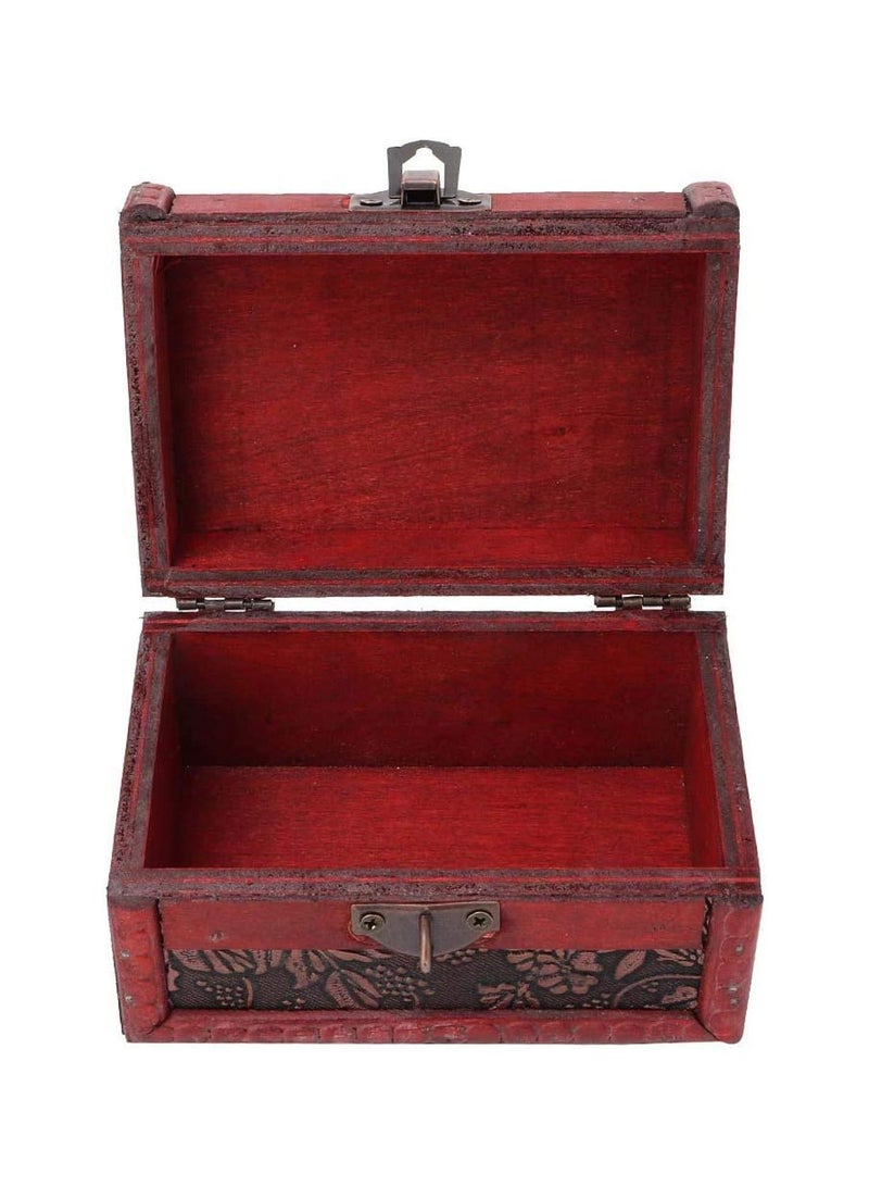 GGOOT Wooden Storage Box, Vintage Treasure Box European Jewelry Chest Small Jewelry Box with Lock for Bracelets, Earrings, Pendants - Image 5