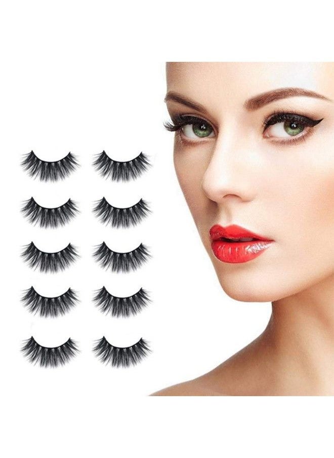 ClubComfort False Eyelashes 5 Pcs 1 Eyelash Curler 1 Sponge Puff Mini Eyshadow Pallete 18 Color 1 Eyelash Glue (Pack Of 5)  - Image 5