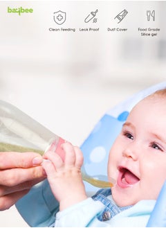 BAYBEE Baybee Silicone Food Feeder Anti Colic BPA Free Squeeze Feeder Bottle With Spoon For Semi Solid Food For Infants Baby Squeeze Food Feeder for Baby  - Image 3