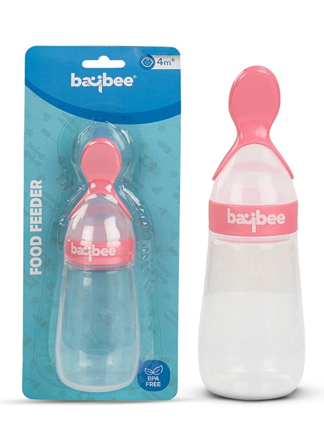 BAYBEE - Baybee Silicone Food Feeder Anti Colic BPA Free Squeeze Feeder Bottle With Spoon For Semi Solid Food For Infants Baby Squeeze Food Feeder for Baby - Image 1