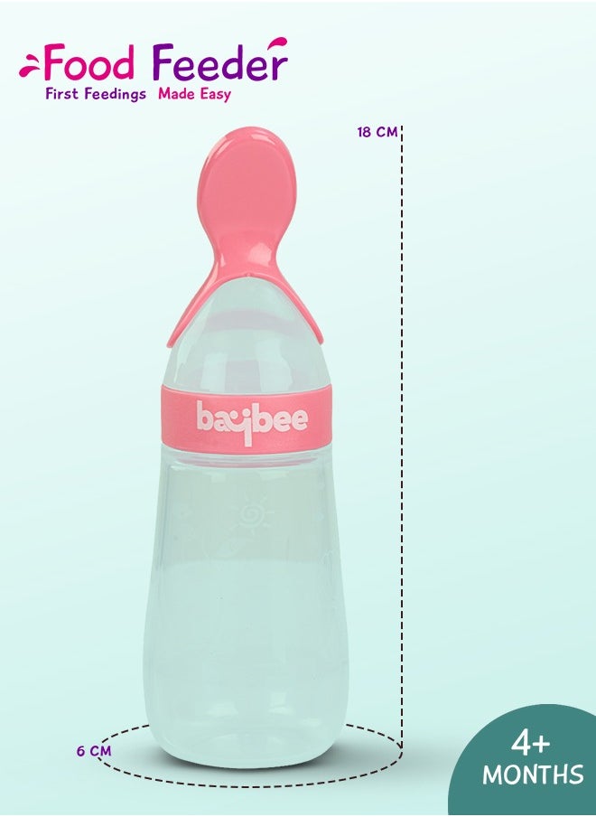 BAYBEE - Baybee Silicone Food Feeder Anti Colic BPA Free Squeeze Feeder Bottle With Spoon For Semi Solid Food For Infants Baby Squeeze Food Feeder for Baby - Image 1