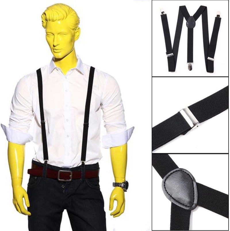 Braces/Suspenders One Size Fully Adjustable Y Shaped With Strong Clips