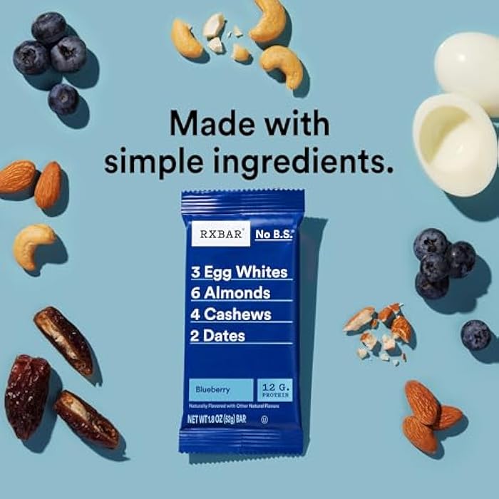 RXBAR Protein Bars, Protein Snack, Snack Bars, Blueberry, 22oz Box (12 Count) - Image 3