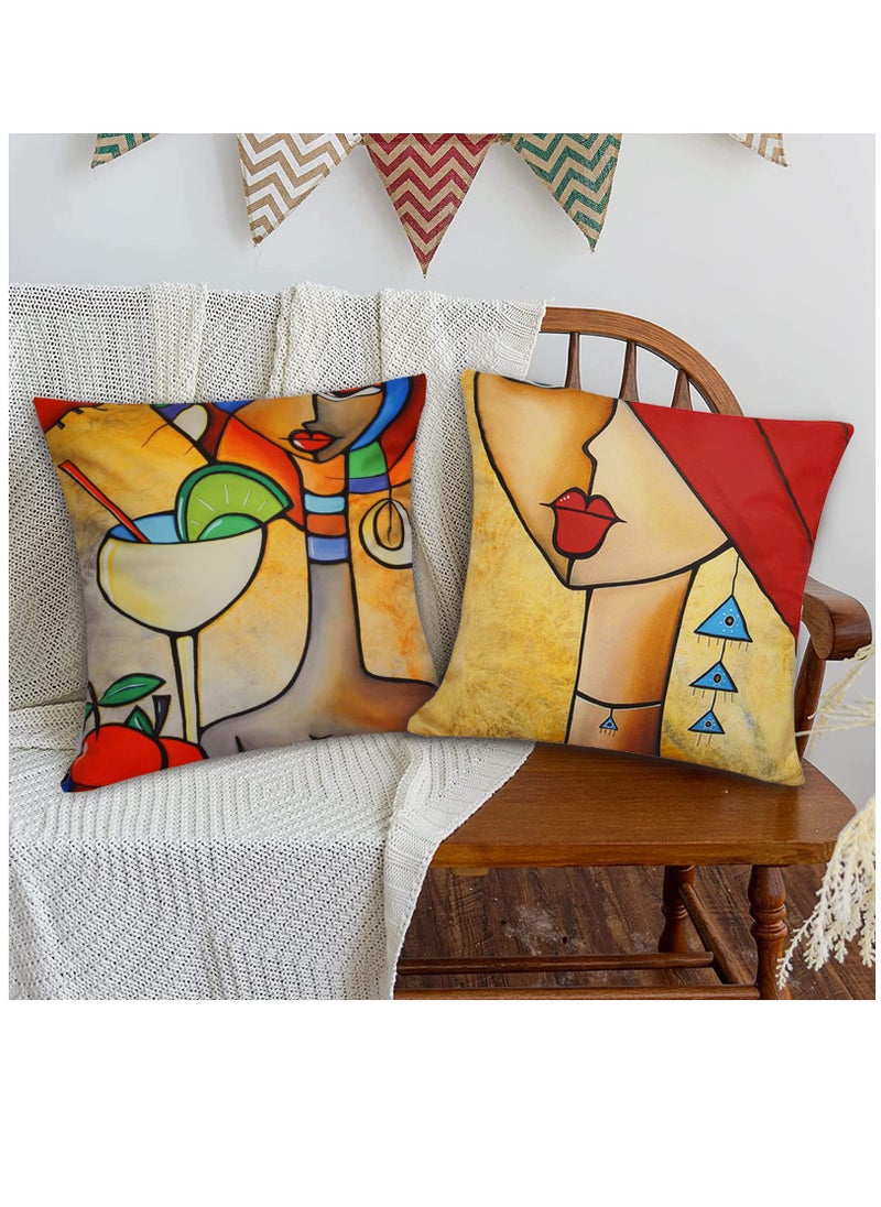 Generic Throw Pillow Covers, Set of 4 18 x 18 Inches Geometry Modern Decorative Square Pillowcases, Bohemia Style Cushion Covers for Living Room Bedroom Sofa Yard Indoors Farmhouse Home Decor  - Image 4