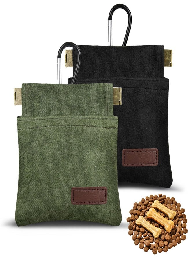Dfqsofd 2Pcs Dog Treat Pouch, Hand Free Dog Training Treat Pouch with Carabiner, Portable Pet Feed Snack Bag for Travel or Outdoor Use, Self-Closing - Image 1