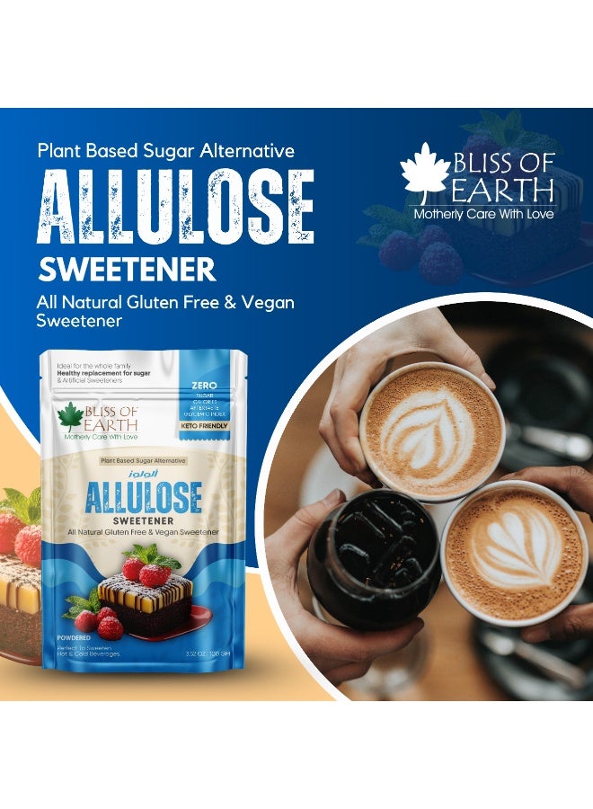 Bliss of Earth Allulose Powder 100g | Rare Sugar Sweetener | Zero Added Sugar | Low Calorie Sugar Substitute | Keto Friendly Sweetener | Diabetic Friendly Sugar Alternative | Baking, Coffee & Dessert Use | Vegan Non-GMO - Image 2