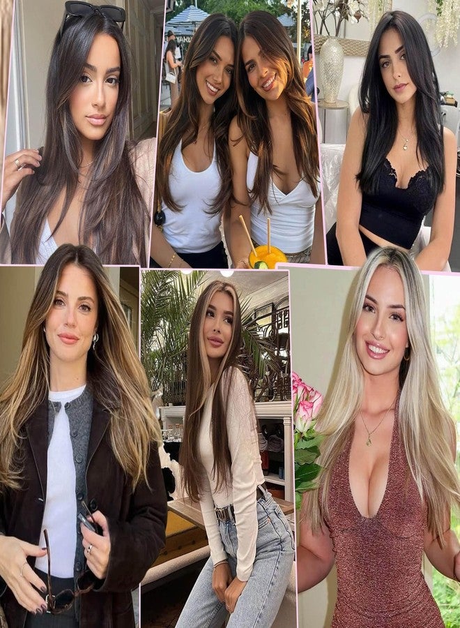 Eawwii Dark Brown Synthetic Hair Toppers for Women with Thinning 3D 360° Cover Clip in Wispy Bangs Upgraded Adjustable Bandage 24 Inch Long Layered - Image 3