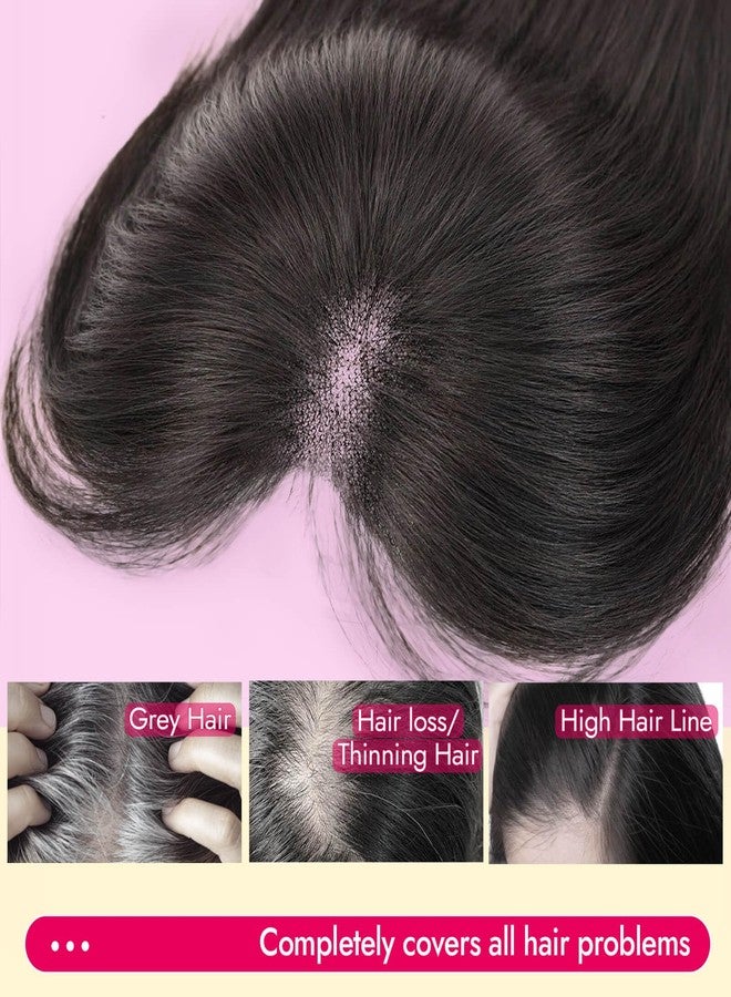 Eawwii Dark Brown Synthetic Hair Toppers for Women with Thinning 3D 360° Cover Clip in Wispy Bangs Upgraded Adjustable Bandage 24 Inch Long Layered - Image 4