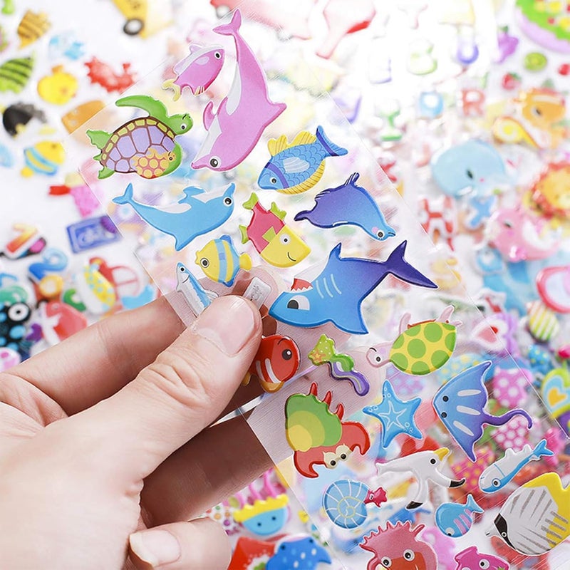 Oonkaf 3D Stickers for Kids & Toddlers Puffy Stickers 12pcs, Variety Pack for Scrapbooking Bullet Journal Including Animal, Numbers, Fruits, Fish, Dinosaurs, Cars and More(Style Random) - Image 4