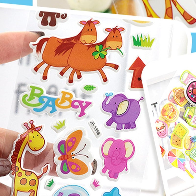 Oonkaf 3D Stickers for Kids & Toddlers Puffy Stickers 12pcs, Variety Pack for Scrapbooking Bullet Journal Including Animal, Numbers, Fruits, Fish, Dinosaurs, Cars and More(Style Random) - Image 5