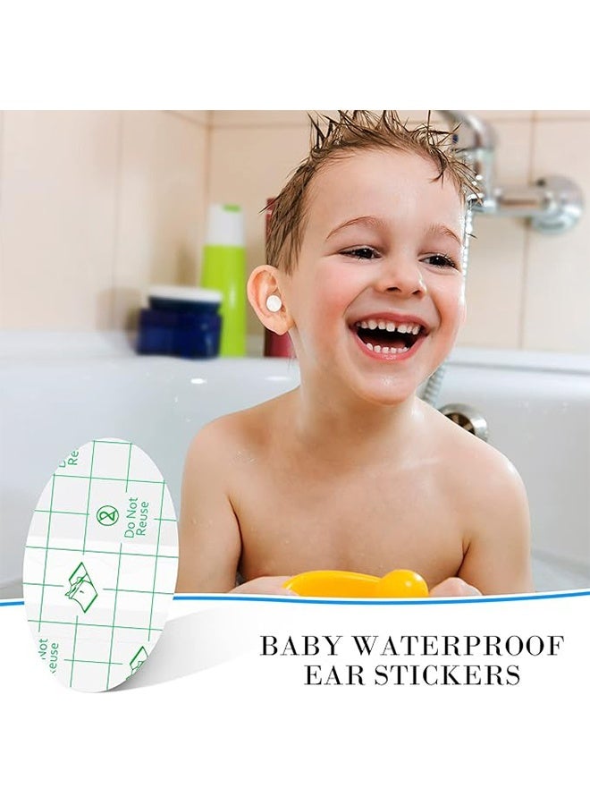 MXN 100 Pieces Transparent Baby Ear Stickers for Shower - Waterproof Newborn Sticker Disposable Patches Baby Shower Cap Ear Protection for Kid Showering Surfing Snorkeling Other Water Sport - Image 4