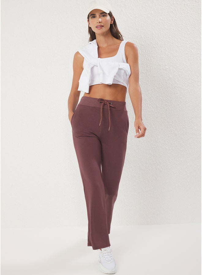 trendyol Brown Diver/Scuba Fabric Pocket and Tied Sports Knitted Sweatpants - Image 1