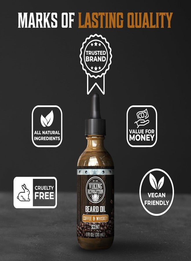 Viking Revolution زيت لحية فايكنغ ريفولوشن بنكهة القهوة والويسكي للرجال - زيت لحية طبيعي للرجال مع زيت الأركان وزيت الجوجوبا - مرطب لحية، يقوي ويرطب - بلسم لحية للرجال (قهوة ويسكي، عبوة واحدة) - Image 5