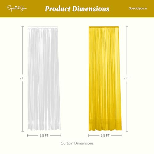 SpecialYou.in Special You Diwali Decoration for Home Decor, White & Yellow (7 * 3.5 ft) Curtains, Wedding Decoration Backdrop, Diwali Decor, Decorative Items for Living Room - 9 pcs - Image 4
