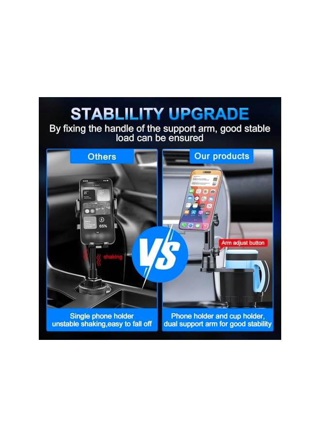 S-TOP Magnetic Car Cup Holder with Expandable Adjustable Base - Universal Drink Holder & Phone Stand for All Smartphones and Most Bottles, Stable, Hands-Free Car Mount for Easy Access - Image 3
