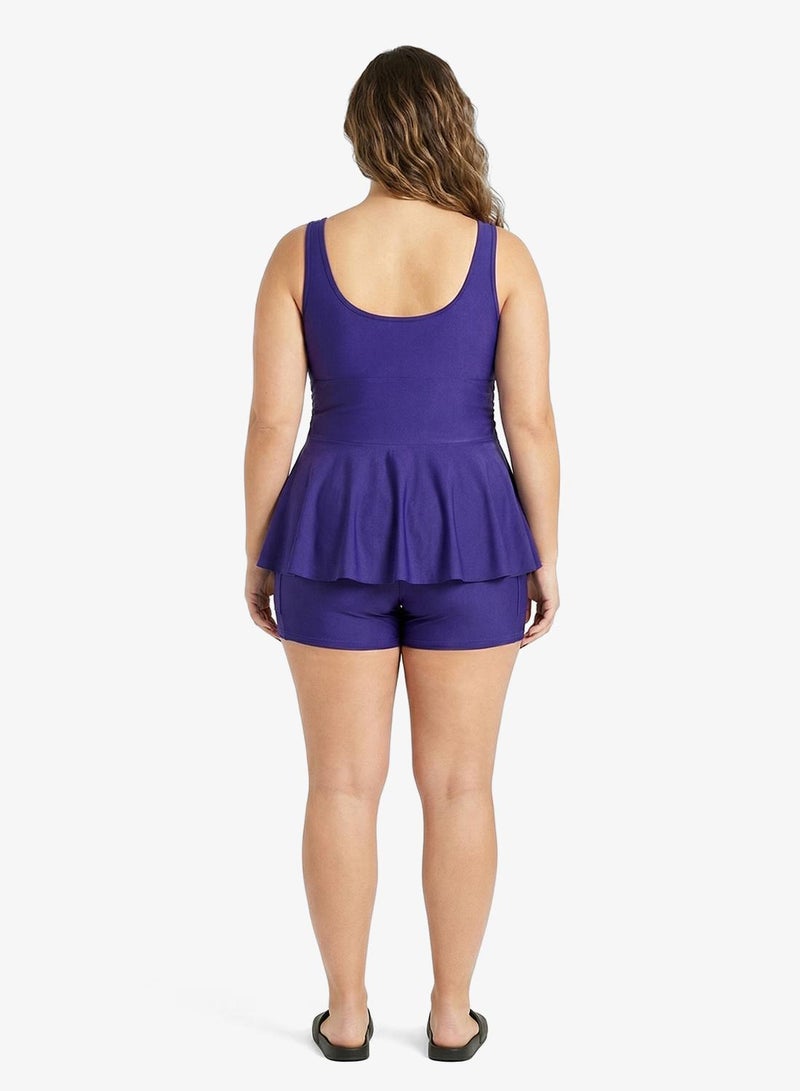 Ella Plus Plunge Neck Swimsuit With Skirt - Image 2