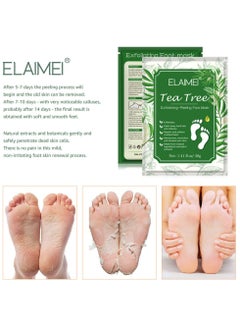 Tea Tree Foot Peel Mask For Dead Skin Callused and Cracked Heels Foot Mask  Removes Rough