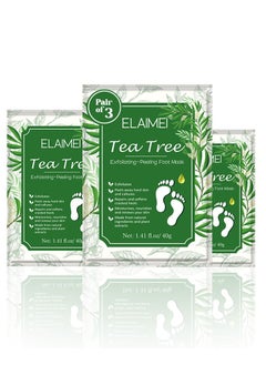 Tea Tree Foot Peel Mask For Dead Skin Callused and Cracked Heels Foot Mask  Removes Rough