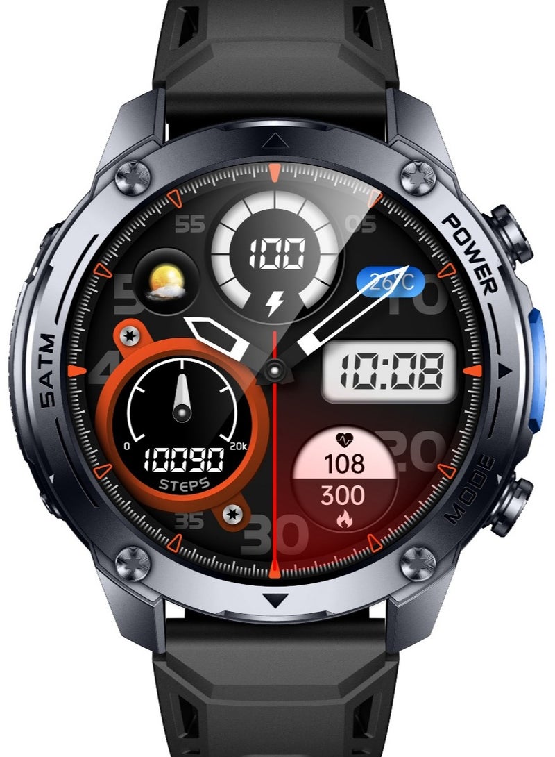 GREEN LION Vision GPS Smart Watch 1.43 inch AMOLED Display/ Working Time: 5 Days/ Built-in GPS / Smartwatch with Health Activity Tracking- Black - Image 1