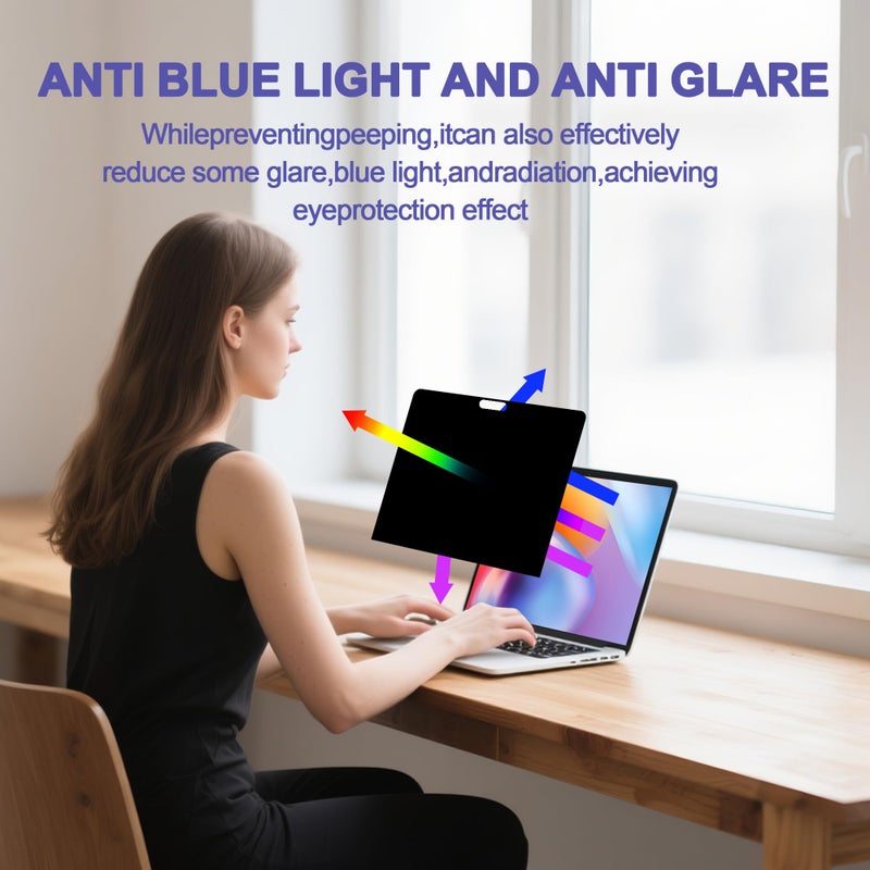 Halloive 360Â° Privacy Screen Protector Compatible for MacBook pro 13 inch (2016-2022,M1, M2), Privacy Screen Filter for MacBook Air 13 Inch (2018-2021, M1), Anti-Spy/Anti Fingerprint/Anti Blue Light/Anti Glare - Image 4