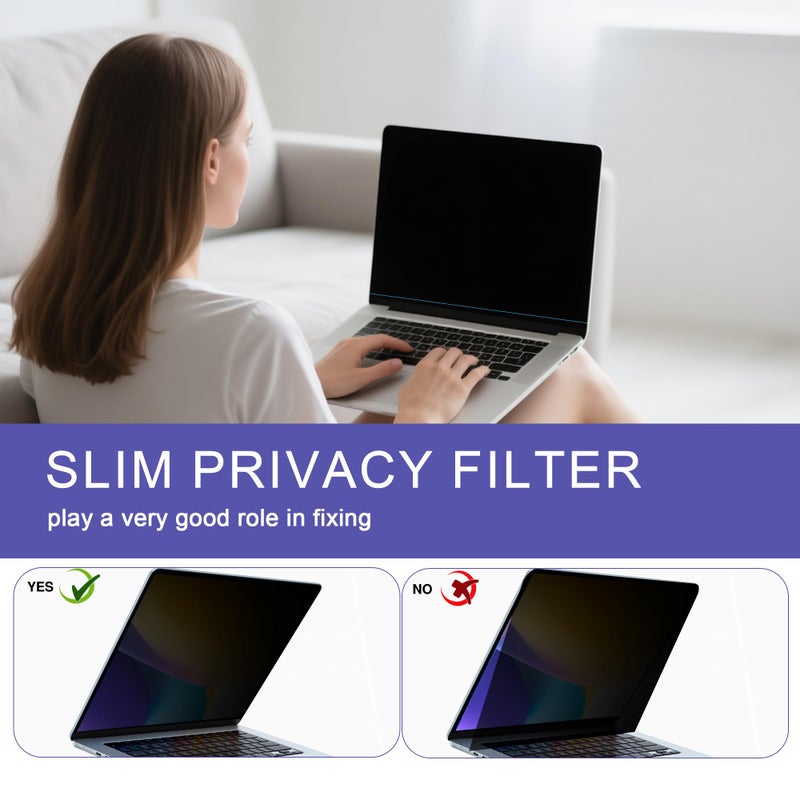 Halloive 360Â° Privacy Screen Protector Compatible for MacBook pro 13 inch (2016-2022,M1, M2), Privacy Screen Filter for MacBook Air 13 Inch (2018-2021, M1), Anti-Spy/Anti Fingerprint/Anti Blue Light/Anti Glare - Image 5