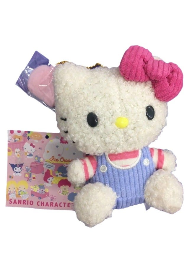 Adorable Hellokitty Plush Toy Vintage Plush Bag Charm Couple Keychain Hanging Decoration Curly Hair Soft Short Plush Toy Gift-Specifications:10cm - Image 5