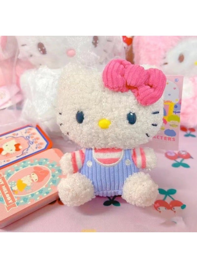 Adorable Hellokitty Plush Toy Vintage Plush Bag Charm Couple Keychain Hanging Decoration Curly Hair Soft Short Plush Toy Gift-Specifications:10cm - Image 4