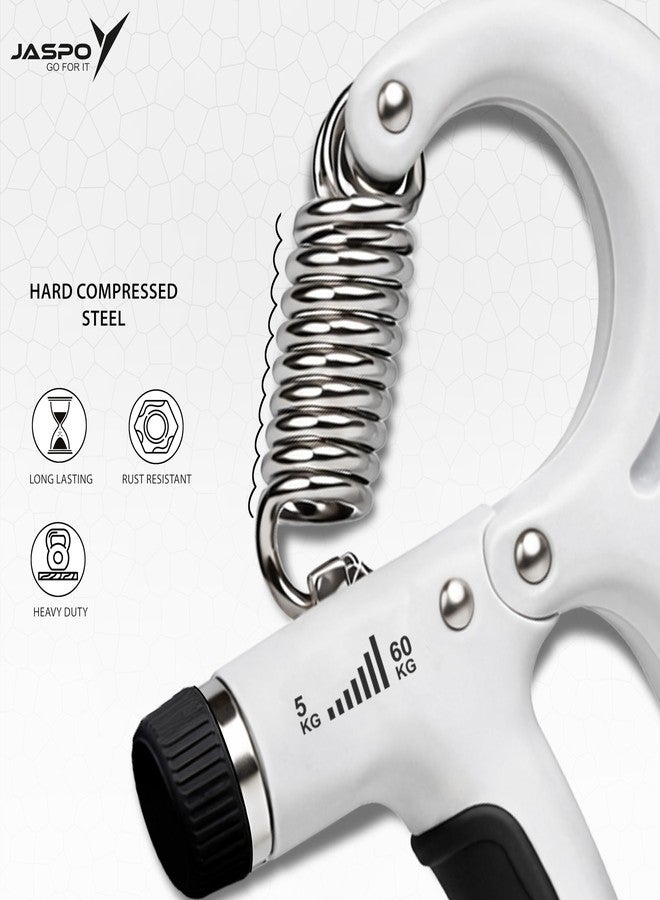 JASPO Adjustable Hand Grip Strengthener for Men & Women | Hand Gripper for Gym Workout, Forearm & Finger Exercise | Power Grip Trainer 5-60 kg Resistance. (Grey) - Image 4