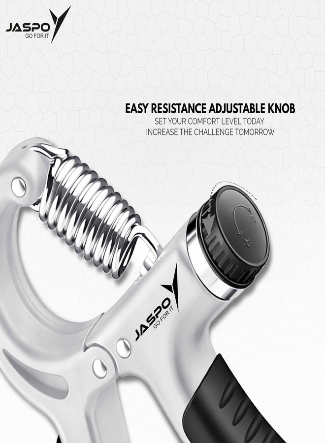 JASPO Adjustable Hand Grip Strengthener for Men & Women | Hand Gripper for Gym Workout, Forearm & Finger Exercise | Power Grip Trainer 5-60 kg Resistance. (Grey) - Image 2