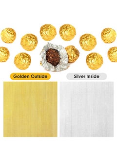 HS Foil Candy Wrappers, 100 Pieces 3x3 inches Golden Aluminium Foil Candy Wrappers Square Chocolate Molds Sugar Tin Foil Wrappers For DIY Candy Chocolate Packaging By Party Wedding Birthday  - Image 3