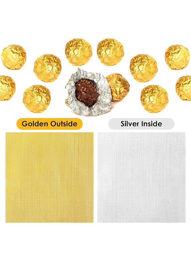 HS أغلفة حلوى رقائق معدنية، 100 قطعة 3 × 3 بوصات أغلفة حلوى رقائق الألومنيوم الذهبية، قوالب شوكولاتة مربعة، أغلفة رقائق قصدير السكر لتغليف حلوى الشوكولاتة بنفسك بواسطة حفل زفاف وأعياد الميلاد - Image 3