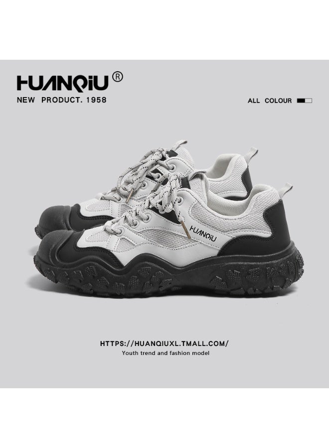 HUANQIU 1958 Men's Breathable Mesh Hiking Sneakers - Non-Slip Thick Sole Outdoor Casual Shoes 40SIZE - Image 2