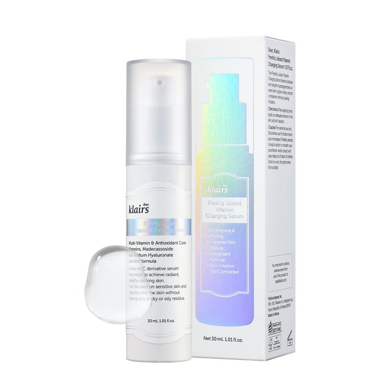 DearKlairs سيروم فيتامين شحن طازج من ديار كليرز للعناية بالبشرة الكورية 3O إيثيل أسكوربيك أسيد 10 نياكيناميد قوام غير دهني للبشرة الحساسة