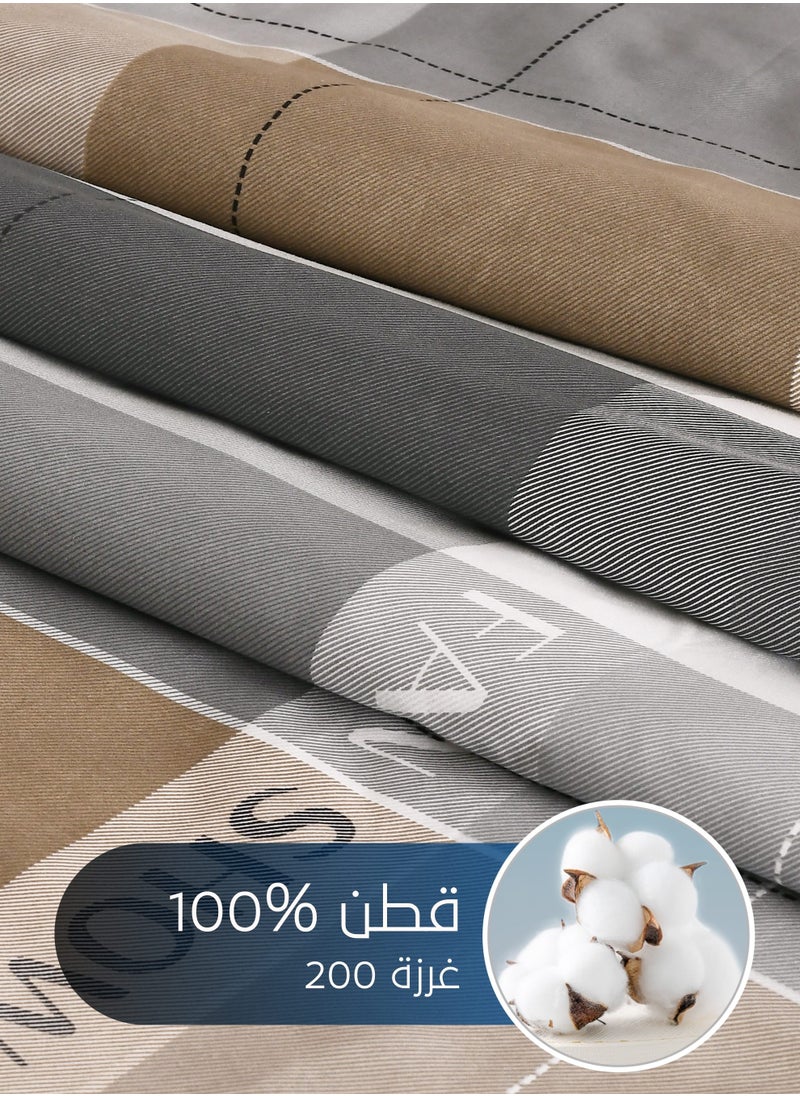 سيد المنسوجات المنزلية مفرش صيفي مفرد ونص من قطن، يناسب سرير بحجم 160 × 200 سم، 5 قطع، 100% قطن 200 غرزة، مع الحشوة القابلة للنزع، سلسلة فيرونيكا  - Image 3