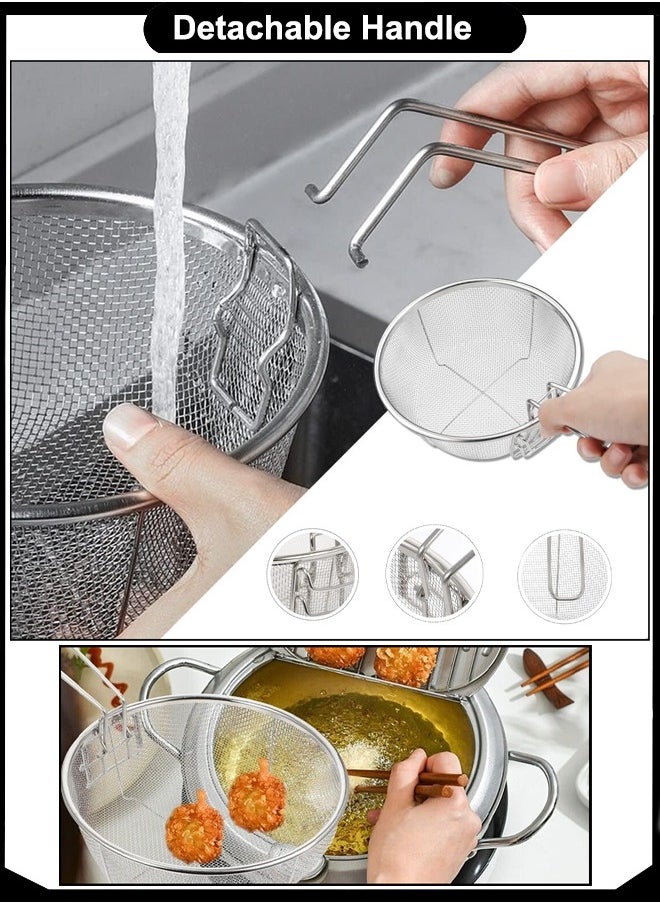 Majestic Stainless Steel Deep Mesh Frying Basket 23 cm with Detachable Handle – Multipurpose Strainer for Fries, Vegetables, Pasta & More – Ideal for Home & Commercial Kitchens  - Image 5