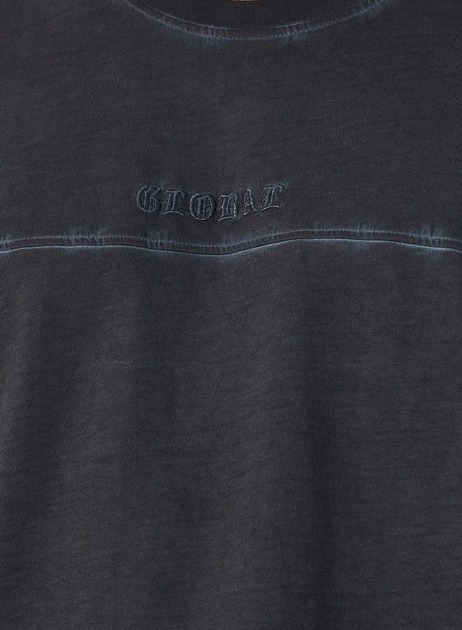 Styli Acid Wash Round Neck T-Shirt and Oversize Joggers Co-Ords  - Image 3