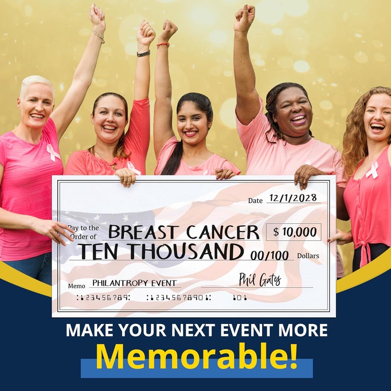 Pixelverse Design Giant Dry Erase Check - 16" x 32", Reusable Big Oversized Blank Check for Presentation - Great Photo-Op for Fundraisers, Charity & Donation Events - Image 4