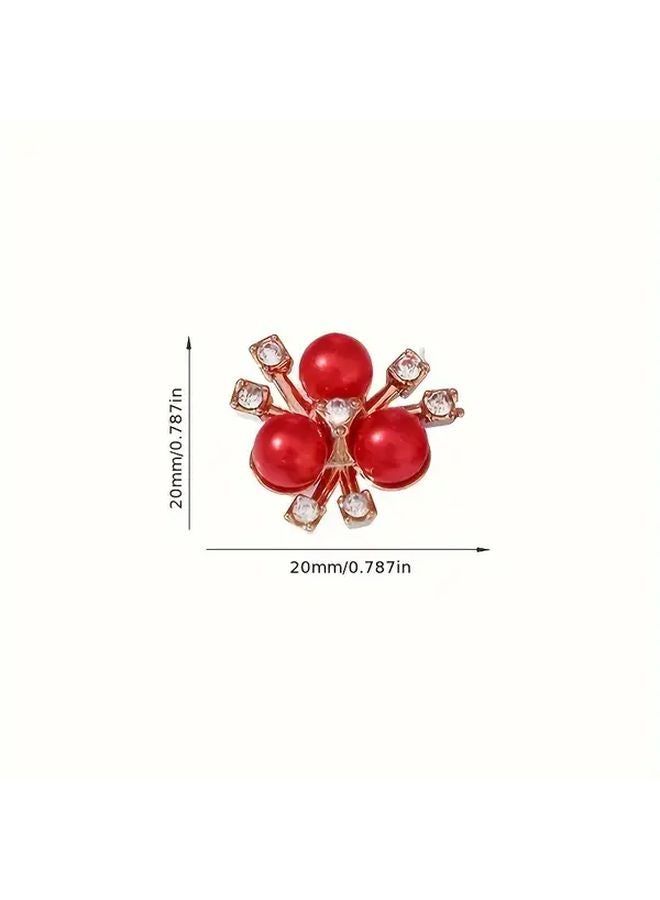 50pcs 20mm Light Peach Korean Style Pearl Flower Heart Hair Accessories DIY Clothing Decoration - Image 4