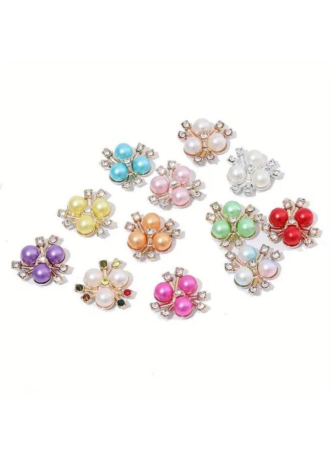 50pcs 20mm Light Peach Korean Style Pearl Flower Heart Hair Accessories DIY Clothing Decoration - Image 1