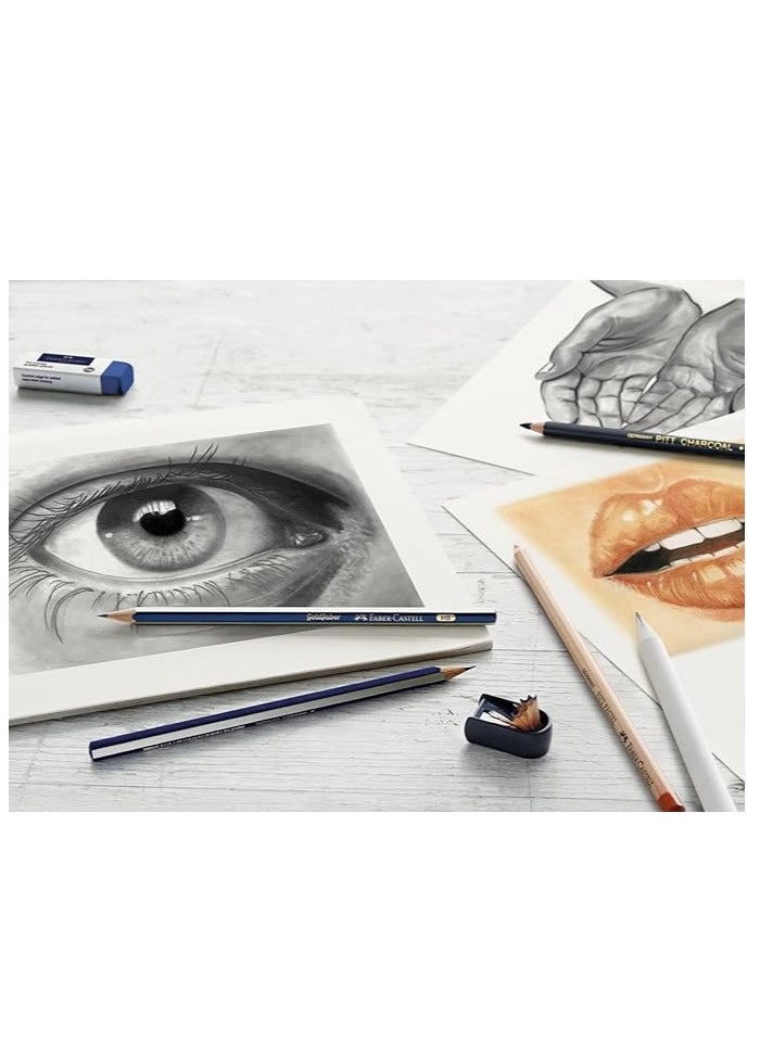FABER-CASTELL - 8-Piece Graphite Sketch Set Blue/Black/White - Image 1