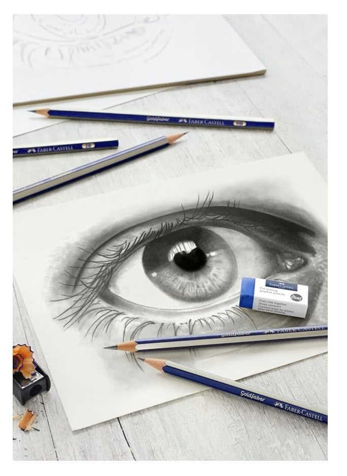 FABER-CASTELL - 8-Piece Graphite Sketch Set Blue/Black/White - Image 1
