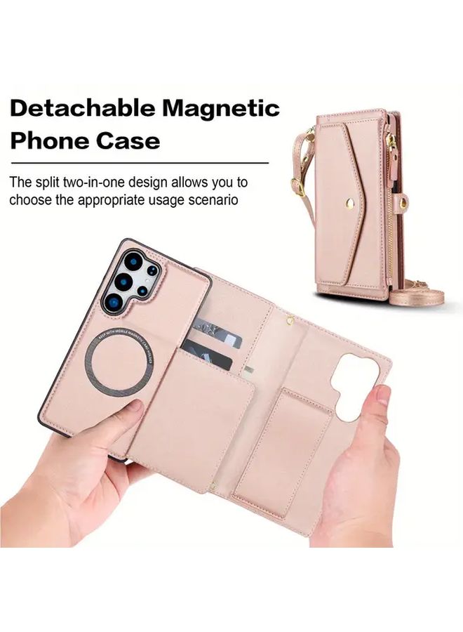 Rose Golden Wallet Case with Kickstand for Samsung Galaxy S24 - Image 5