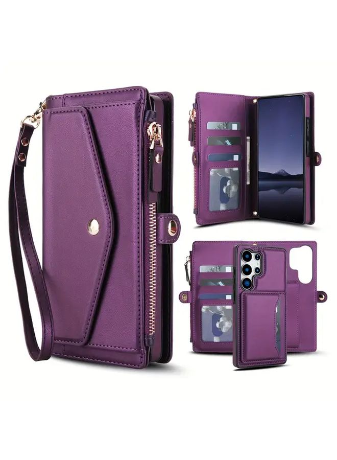 Rose Golden Wallet Case with Kickstand for Samsung Galaxy S24 - Image 2