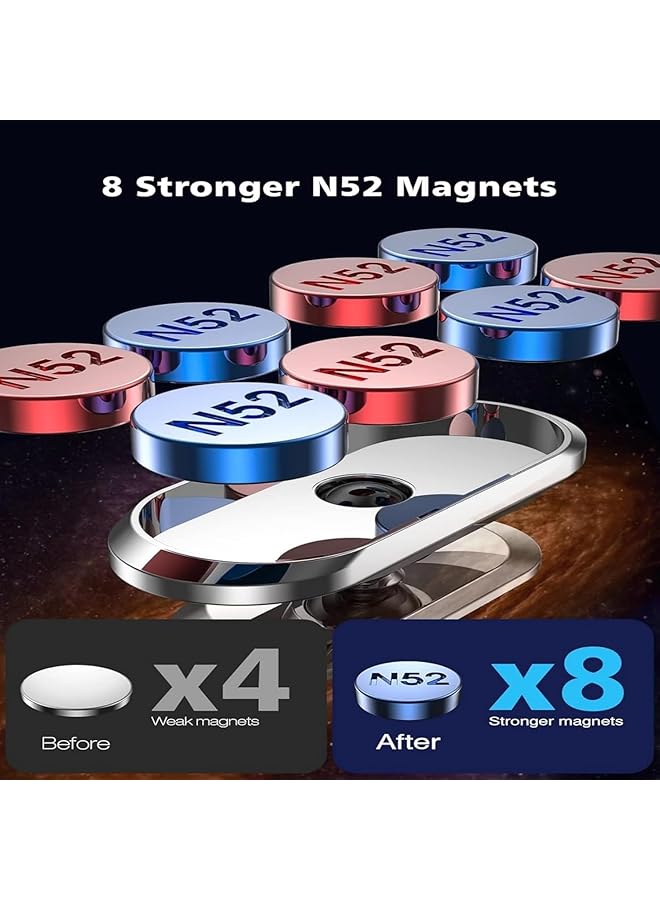 X Spring Magnetic Phone Holder For Car, 360 Adjustable Car Phone Holder Mount, Universal Dashboard Car Mount Compatible With All Phones, Magnetic Upgraded Phone Holder Easy Install (Black 2 Pack) - Image 5