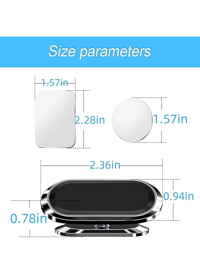 X Spring Magnetic Phone Holder For Car, 360 Adjustable Car Phone Holder Mount, Universal Dashboard Car Mount Compatible With All Phones, Magnetic Upgraded Phone Holder Easy Install (Black 2 Pack) - Image 4